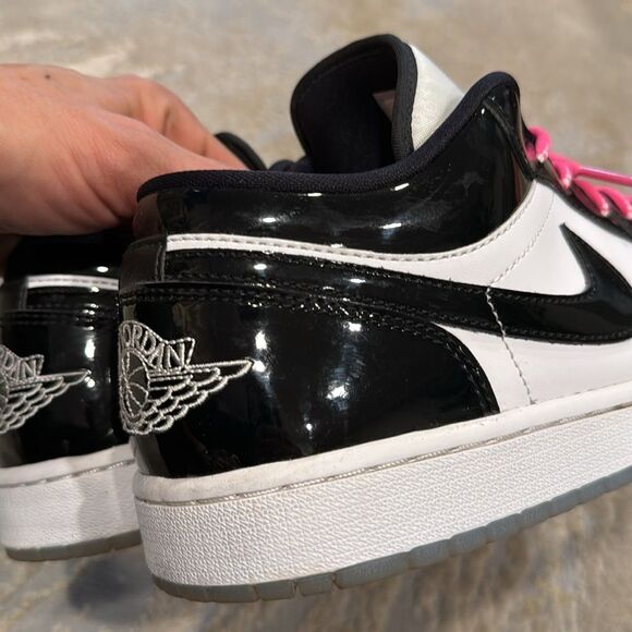 Nike Air Jordan 1 Low Men\'s Shoes White/Black patent leather DV1309-100 10.5 GUC main image 5